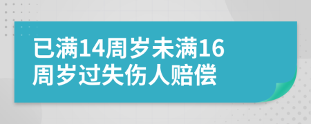 已满14周岁未满16周岁过失伤人赔偿