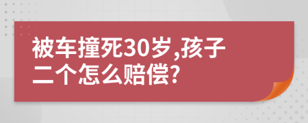 被车撞死30岁,孩子二个怎么赔偿?