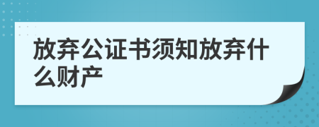 放弃公证书须知放弃什么财产