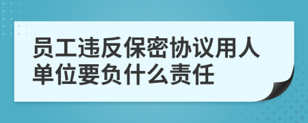 员工违反保密协议用人单位要负什么责任