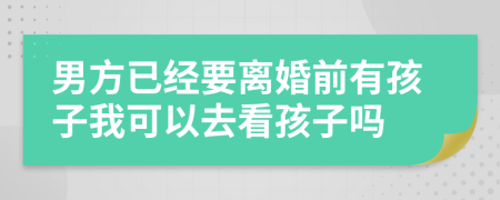 男方已经要离婚前有孩子我可以去看孩子吗