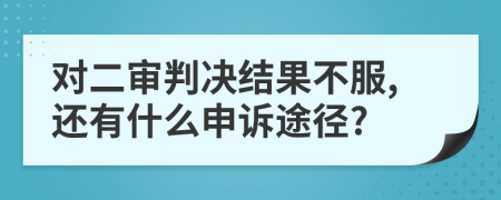 对二审判决结果不服,还有什么申诉途径?