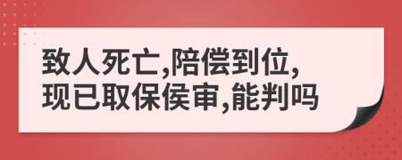 致人死亡,陪偿到位,现已取保侯审,能判吗