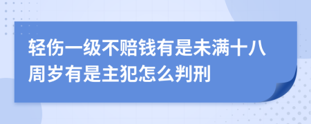 轻伤一级不赔钱有是未满十八周岁有是主犯怎么判刑