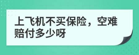 上飞机不买保险，空难赔付多少呀