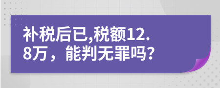 补税后已,税额12.8万，能判无罪吗？