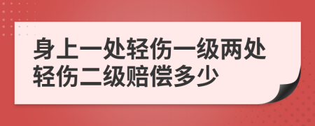 身上一处轻伤一级两处轻伤二级赔偿多少