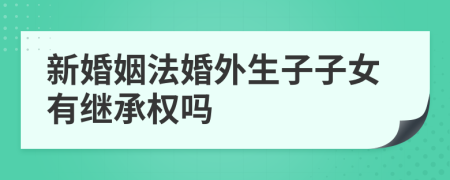 新婚姻法婚外生子子女有继承权吗