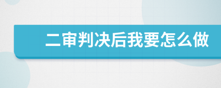 二审判决后我要怎么做