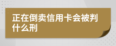 正在倒卖信用卡会被判什么刑