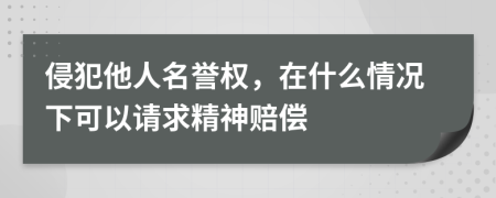 侵犯他人名誉权，在什么情况下可以请求精神赔偿