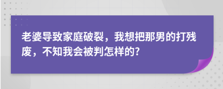 老婆导致家庭破裂，我想把那男的打残废，不知我会被判怎样的?