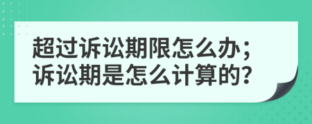 超过诉讼期限怎么办；诉讼期是怎么计算的？