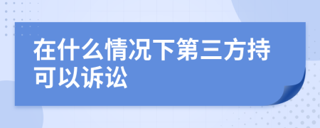 在什么情况下第三方持可以诉讼