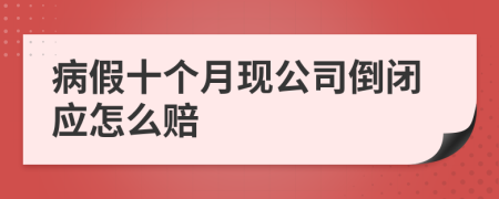 病假十个月现公司倒闭应怎么赔