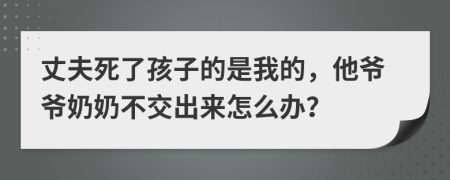 丈夫死了孩子的是我的，他爷爷奶奶不交出来怎么办？