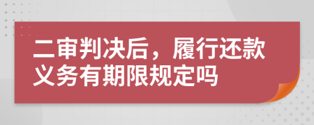 二审判决后，履行还款义务有期限规定吗