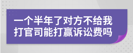 一个半年了对方不给我打官司能打赢诉讼费吗