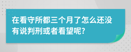 在看守所都三个月了怎么还没有说判刑或者看望呢?