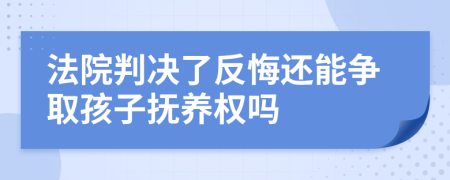 法院判决了反悔还能争取孩子抚养权吗