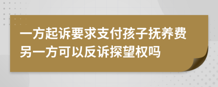 一方起诉要求支付孩子抚养费另一方可以反诉探望权吗