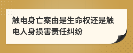 触电身亡案由是生命权还是触电人身损害责任纠纷