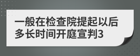 一般在检查院提起以后多长时间开庭宣判3
