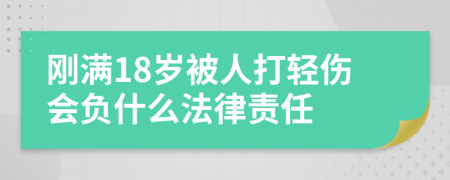 刚满18岁被人打轻伤会负什么法律责任