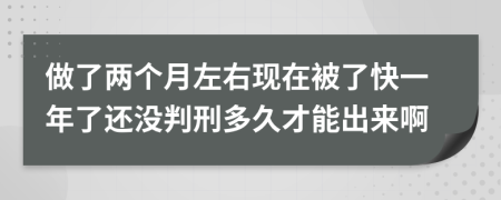做了两个月左右现在被了快一年了还没判刑多久才能出来啊