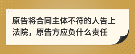 原告将合同主体不符的人告上法院，原告方应负什么责任