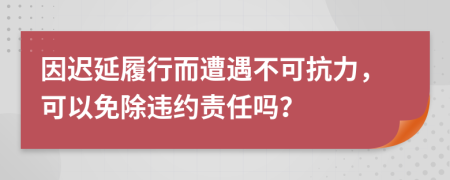 因迟延履行而遭遇不可抗力，可以免除违约责任吗？