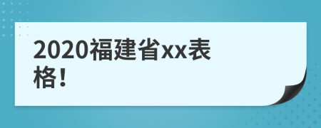 2020福建省xx表格！