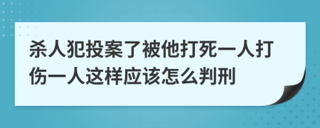 杀人犯投案了被他打死一人打伤一人这样应该怎么判刑