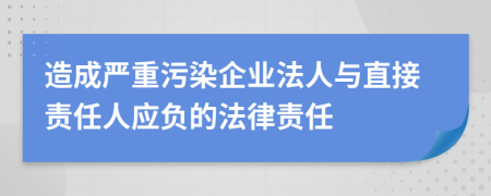 造成严重污染企业法人与直接责任人应负的法律责任