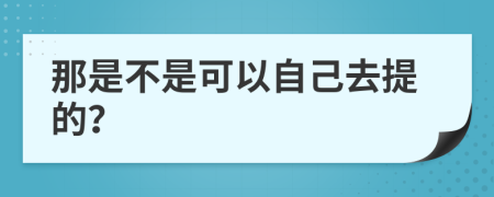 那是不是可以自己去提的？