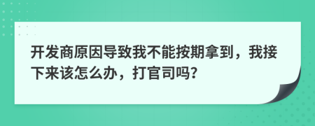 开发商原因导致我不能按期拿到，我接下来该怎么办，打官司吗？