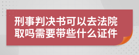 刑事判决书可以去法院取吗需要带些什么证件