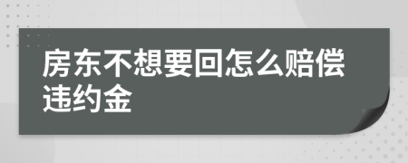 房东不想要回怎么赔偿违约金