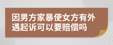 因男方家暴使女方有外遇起诉可以要赔偿吗