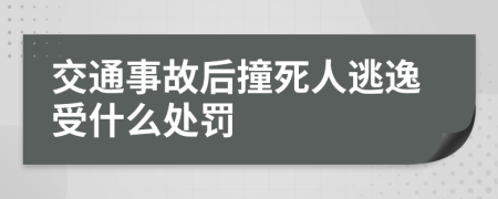 交通事故后撞死人逃逸受什么处罚