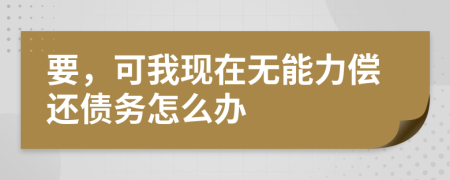 要，可我现在无能力偿还债务怎么办