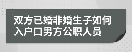 双方已婚非婚生子如何入户口男方公职人员