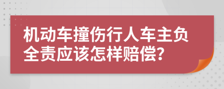 机动车撞伤行人车主负全责应该怎样赔偿？