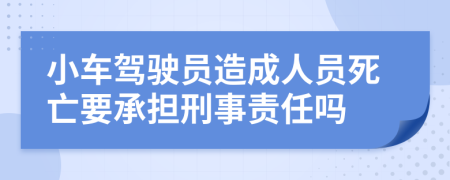 小车驾驶员造成人员死亡要承担刑事责任吗