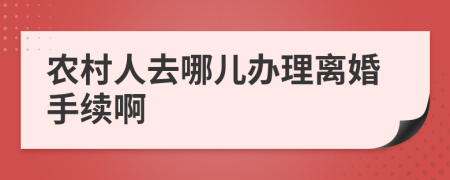 农村人去哪儿办理离婚手续啊