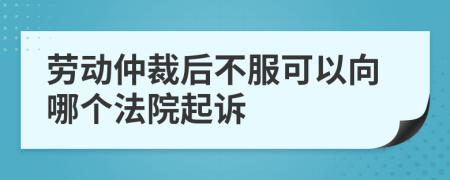 劳动仲裁后不服可以向哪个法院起诉