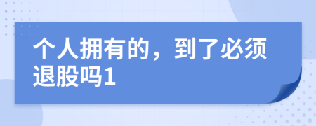 个人拥有的，到了必须退股吗1