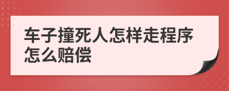 车子撞死人怎样走程序怎么赔偿