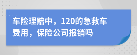 车险理赔中，120的急救车费用，保险公司报销吗