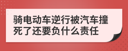 骑电动车逆行被汽车撞死了还要负什么责任